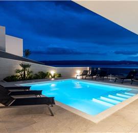 5 bedroom beachfront villa with heated pool near Omis, sleeps 9